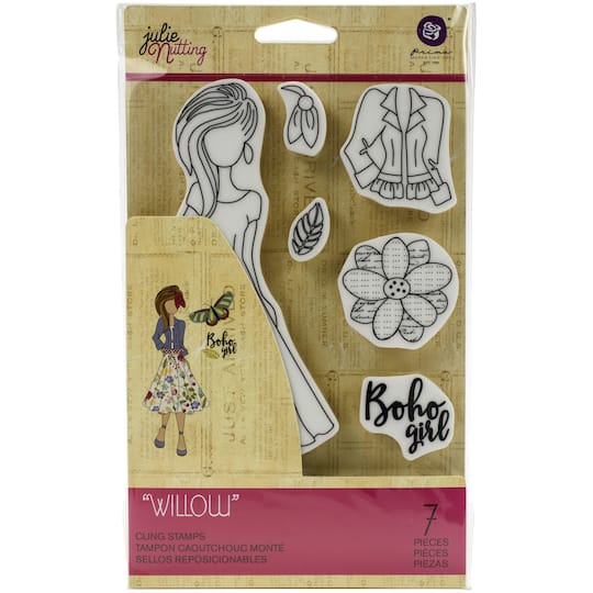 Prima&#xAE; Julie Nutting Willow Mixed Media Cling Rubber Stamp Set